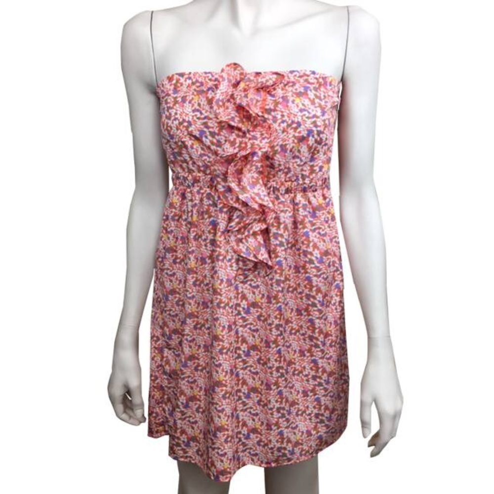 Lush Ruffle‎ Front Strapless Tunic Top